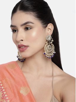I Jewels - Gold Plated Traditional Handcrafted Big Chandbali Earrings