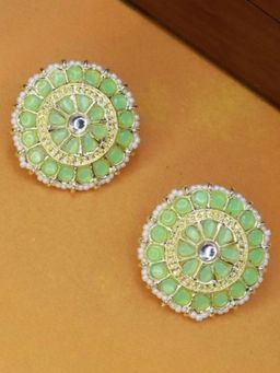 I Jewels - Gold Plated Traditional Kundan & Pearl Earrings