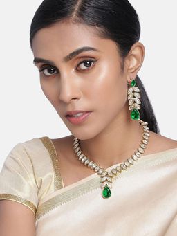 I Jewels - Gold Plated Traditional Necklace Jewellery Set