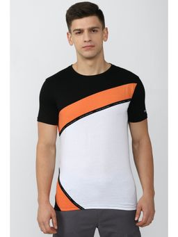 Peter England - Men Multi-Colour Print Crew Neck T-Shirt