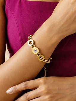 ARTKLIM - Roman Spark Crystal Circle Link Anti-Tarnish Bracelet