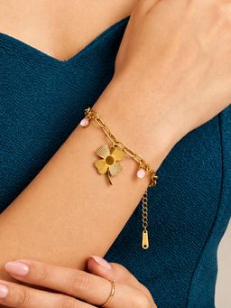 ARTKLIM - Lucky Clover Charm Gold Chain Anti-Tarnish Bracelet