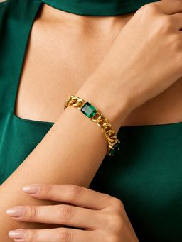 ARTKLIM - Emerald Luxe Cuban Link Gold Anti-Tarnish Bracelet