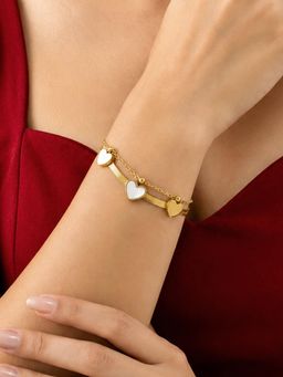 ARTKLIM - Dual Heart Layered Gold Chain Anti-Tarnish Bracelet