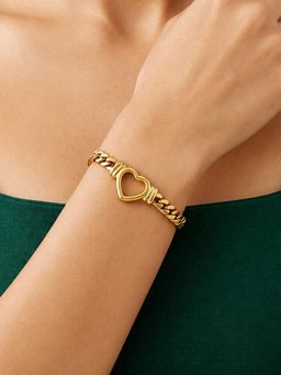 ARTKLIM - Golden Heart Link Chain Elegant Anti-Tarnish Bracelet