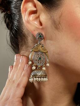 VENI - Gold Plated Oxidised Jhumkas