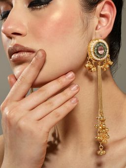 VENI - Gold Plated Oxidised Drop Earrings