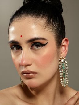 VENI - Gold Plated Oxidised Drop Earrings