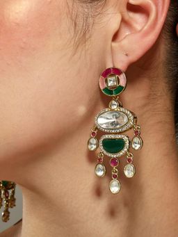 VENI - Gold Plated Oxidised Drop Earrings