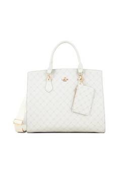 Lavie Paris - Women's Mono Elea Ivory Shoulder Bag with Detachable Strap & Mini Pouch (L)
