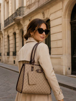 Lavie Paris - Women's Mono Melanie Khaki Shoulder Bag with Mini Pouch (L)