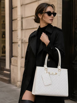 Lavie Paris - Women's Mono Melanie Ivory Tote Bag (XL)