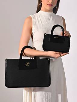 Lavie Signature - Canva26 Black Tote Bag with Mini Bag (L)