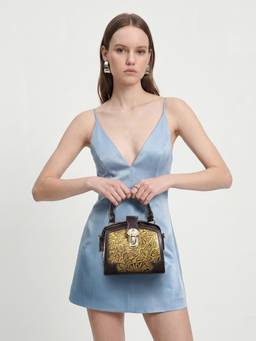 Hidesign - Genuine Leather Marquise 03 Brown Gold Sling Bag (S)