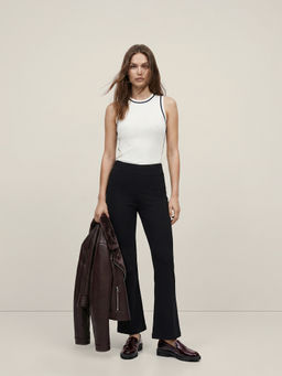VERO MODA - Women Black Rayon Formal Trouser