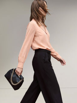 VERO MODA - Shawl Lapel Full Sleeves Shirt - Pink