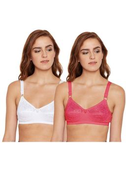 Bodycare - Pack of 2 B-C-D Cup Bra In Coral & White Colour
