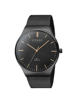 Strand by Obaku - Mason Lille Charcoal Black Dial Quartz Watch For Women (S717LXBBMB)