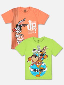Kidsville - Looney Tunes Featured T-Shirt for Boys - Multi (Pack of 2)