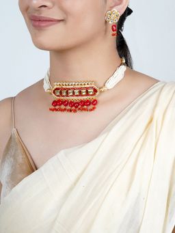 Teejh - Akruti Red Necklace Set
