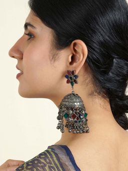 Teejh - Shivani Silver Oxidised Earrings