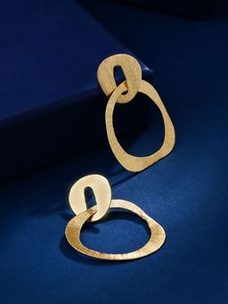 VIRAASI - Gold-Plated Matte Finish Drop Earrings