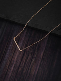 Carlton London - 925 Sterling Rose Gold CZ Stone Studded Collar Necklace