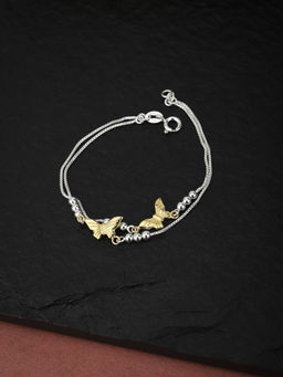 Carlton London - 925 Sterling Silver & Gold Toned Dual-Strand Bracelet