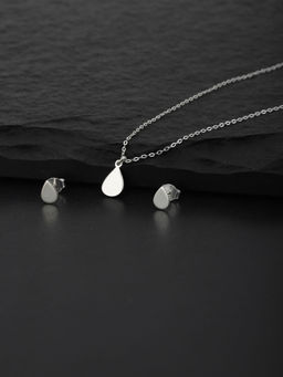 Carlton London - 925 Sterling Silver Teardrop Shaped Jewellery Set