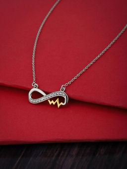 Carlton London - 925 Sterling Silver Gold & Rhodium Plated Infinity Necklace