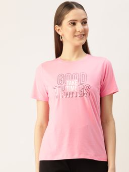 Femea - Typography Pink T-Shirt for Women