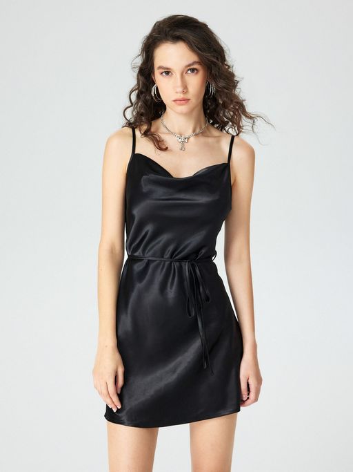 knee length dresses for ladies Charl Green Cowl Neck Mini Dress main image 1