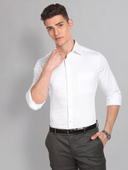AD By Arvind - Solid Twill Formal Shirt White
