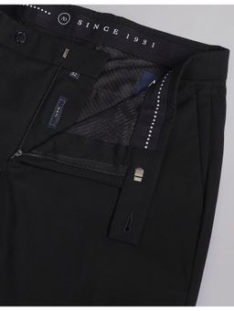 AD By Arvind - Twill Solid Smart Flex Formal Trousers-Black