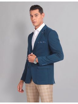 AD By Arvind - Modern Slim Fit Knit Blue Blazer