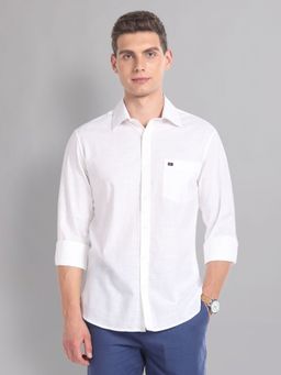 AD By Arvind - Solid Patterned Slim Fit Summer Shirt