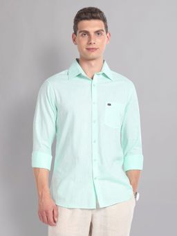 AD By Arvind - Solid Patterned Slim Fit Summer Shirt