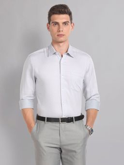 AD By Arvind - Slim Fit Cotton Dobby Evening Shirt