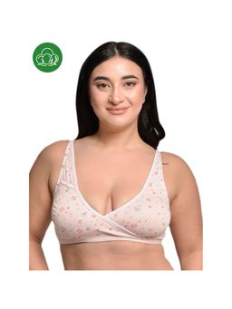 Inner Sense - Plus Size Pink Organic Cotton Bamboo Non Padded Sleeping Bra