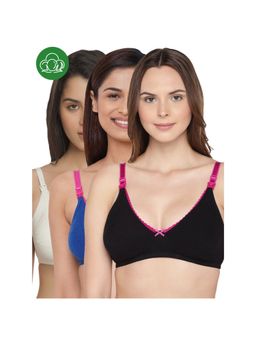 Inner Sense - Organic Cotton Antimicrobial Laced Maternity Bra (Pack of 3)