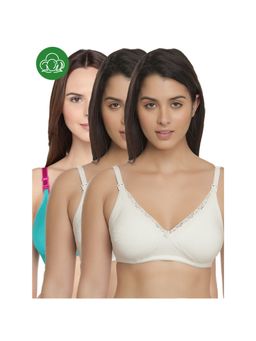 Inner Sense - Organic Cotton Antimicrobial Laced Maternity Bra (Pack of 3)