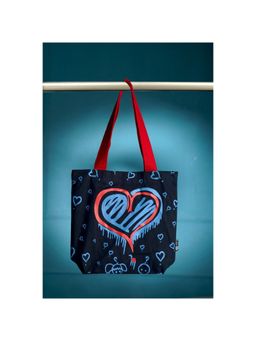 Kanvas Katha - Blue Printed Tote Bag
