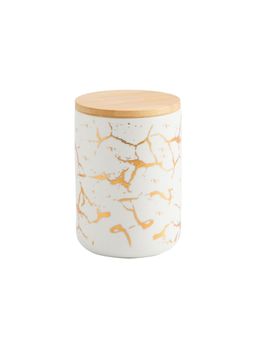 The Better Home - Ceramic Jar 800ml White with print YX12-M-WT