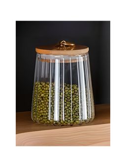 The Better Home - Umai Borosilicate Jar with Wooden lid and metal loop|LP013