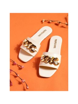 Truffle Collection - Beige Embellished Flats