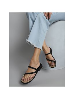 Truffle Collection - Black Embellished Flats