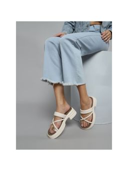 Truffle Collection - Cream Embellished Sandal Heels
