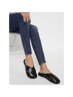 Truffle Collection - Black Solid Sandals