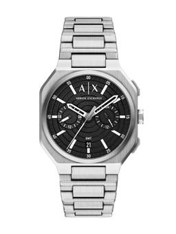 ARMANI EXCHANGE - Silver Toned Men Quartz Black Watch (AX1475) (M)