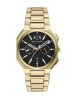 ARMANI EXCHANGE - Gold Toned Men Quartz Black Watch (AX1476) (M)